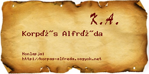 Korpás Alfréda névjegykártya